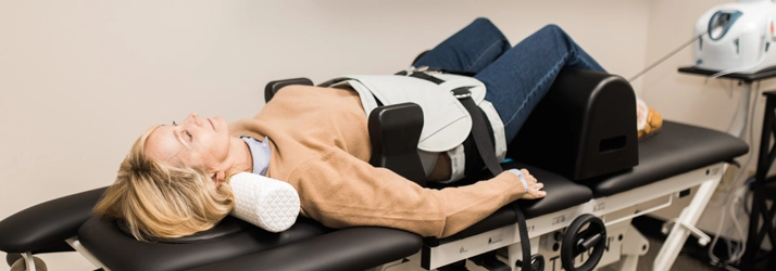 Chiropractic Charlotte NC Woman Receiving Spinal Decompression